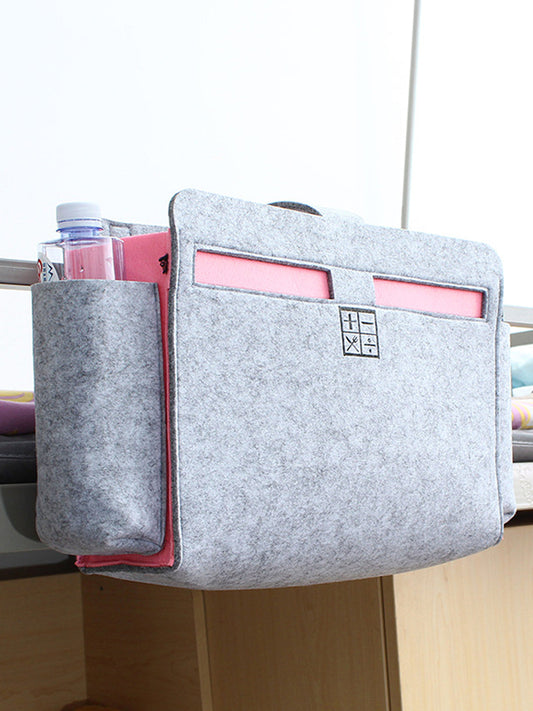 VON CASA Rectangular Felt Organizer - 47X10X33Cm - Light Grey & Pink