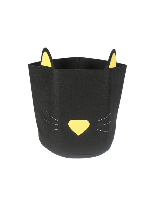 VON CASA Cylindrical Felt Organizer Basket - 27 Litre, Black