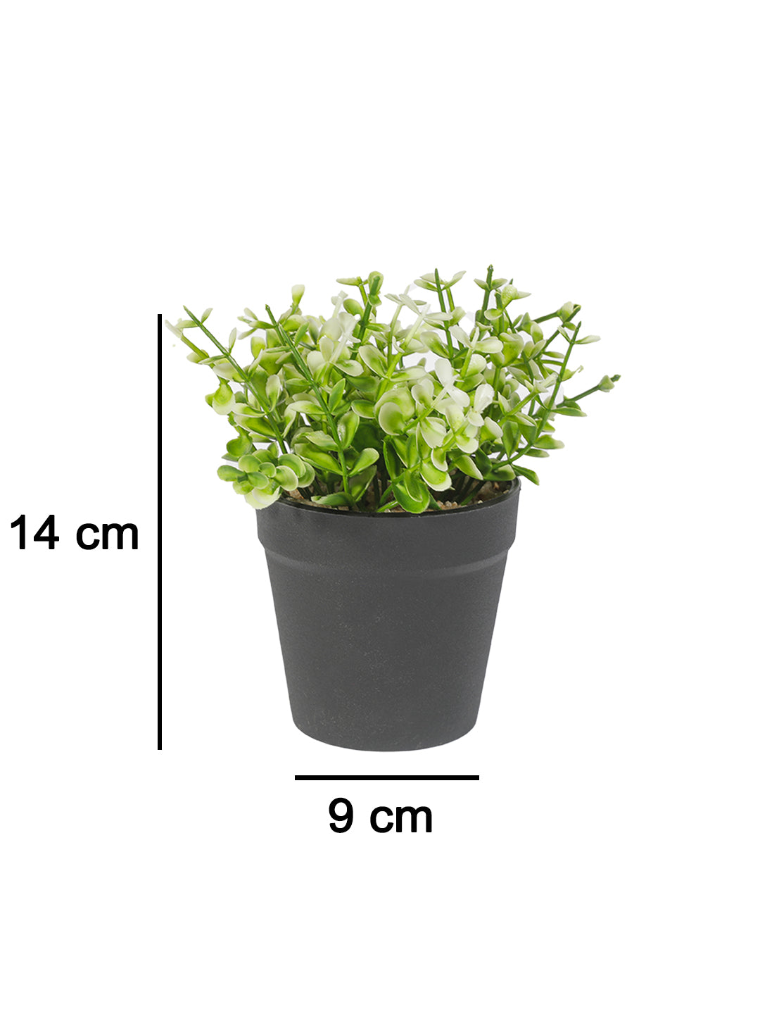 VON CASA Artificial White Flower Potted Plant - Black Pot