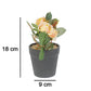 VON CASA Realistic Artificial Bonsai Fake Rose Flower Plant Black Pot