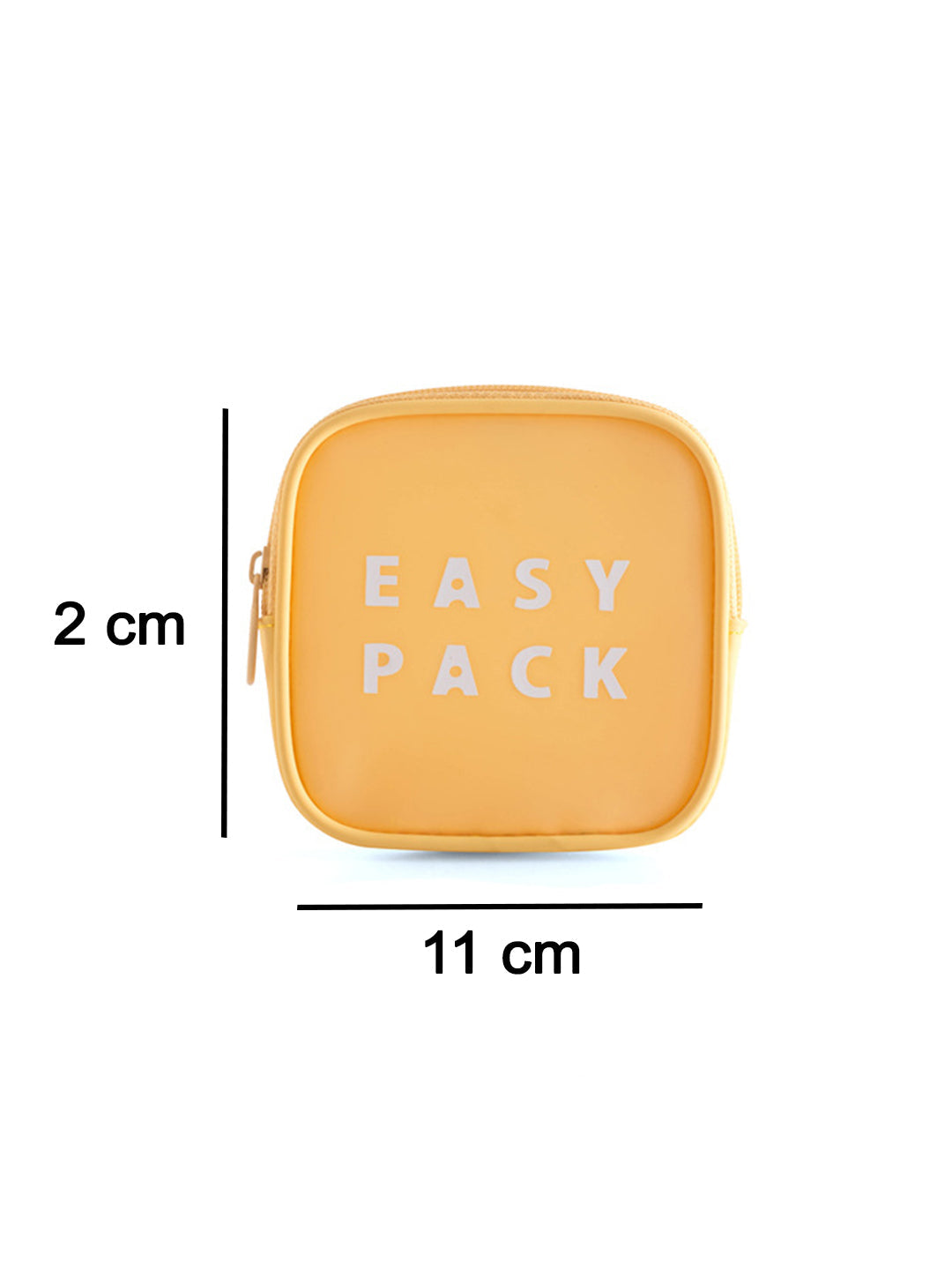 VON CASA Square Plastic Travel Pouch - Easy Pack - Yellow