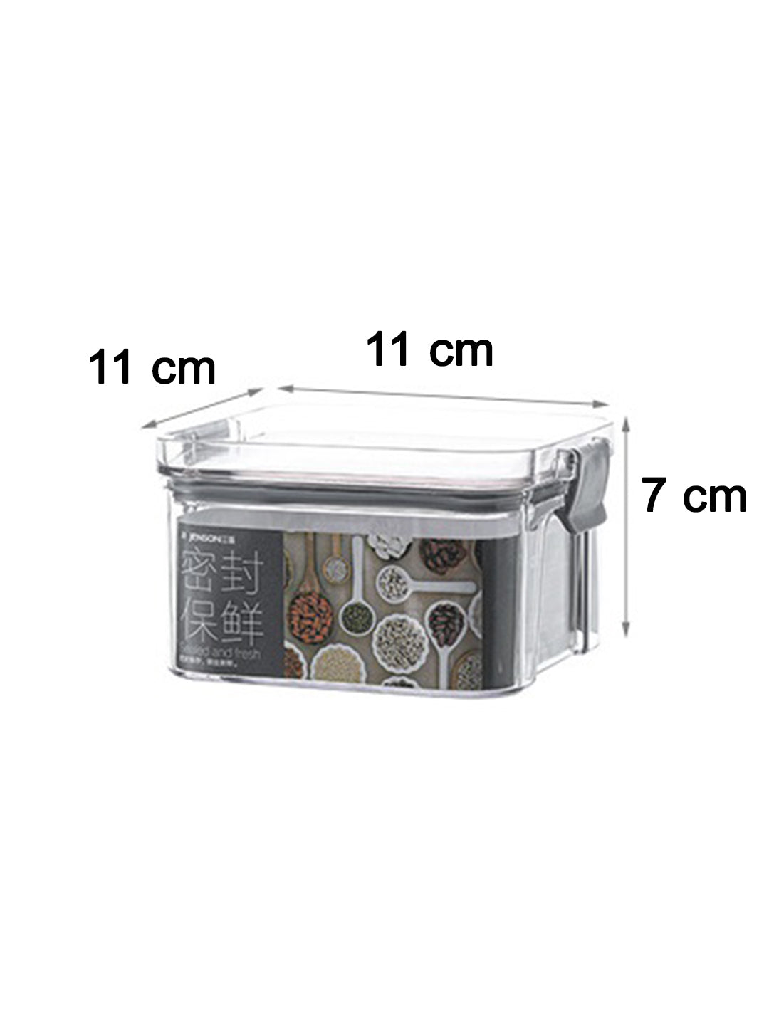 VON CASA Tiny Plastic Storage Container - Transparent & Grey