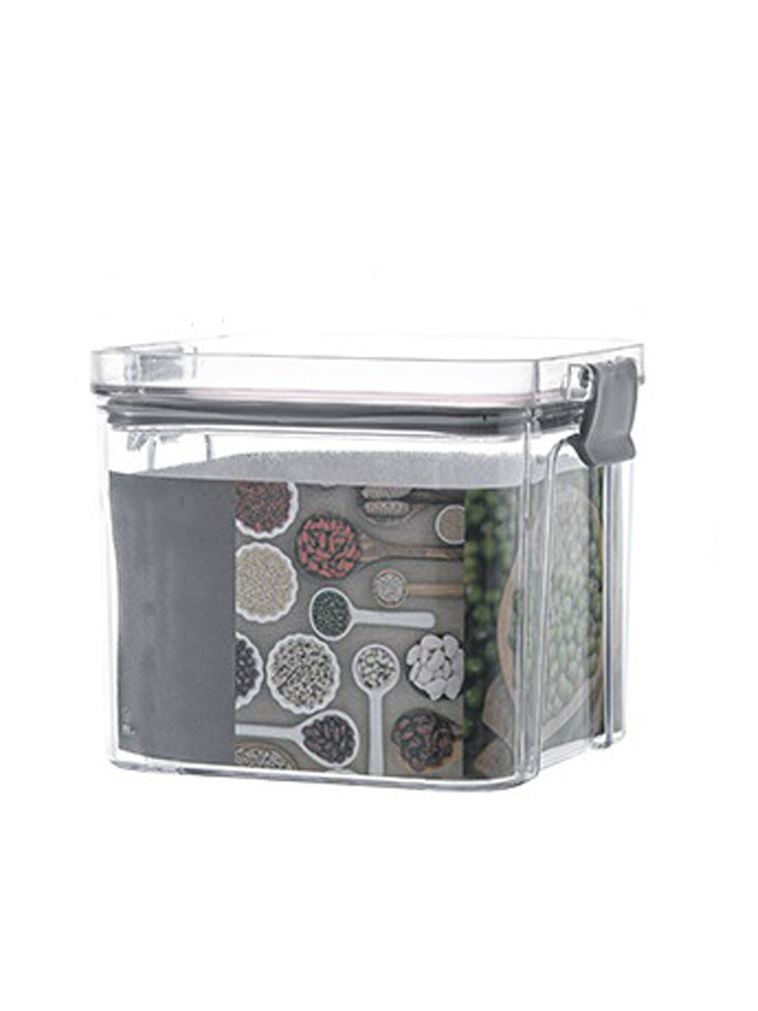 VON CASA Small Plastic Storage Container - Transparent & Grey