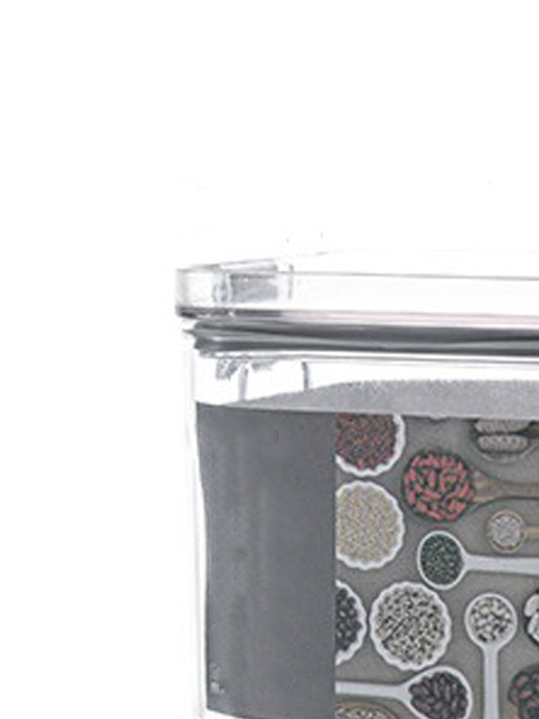 VON CASA Small Plastic Storage Container - Transparent & Grey