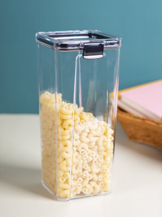 VON CASA Tall Plastic Storage Container - Transparent & Grey