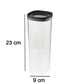 VON CASA Kitchen Cabinet Tall Airtight Plastic Containers - Black, Transparent