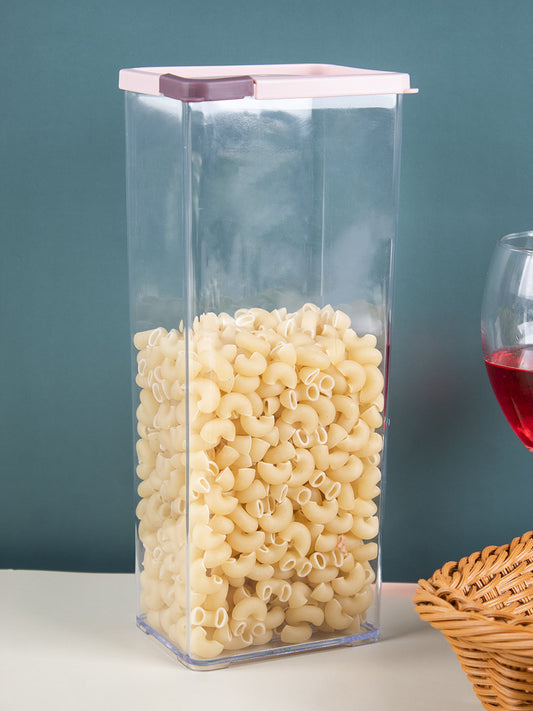 VON CASA Tall Plastic Cereal Dispenser Jar With Lid - Pink