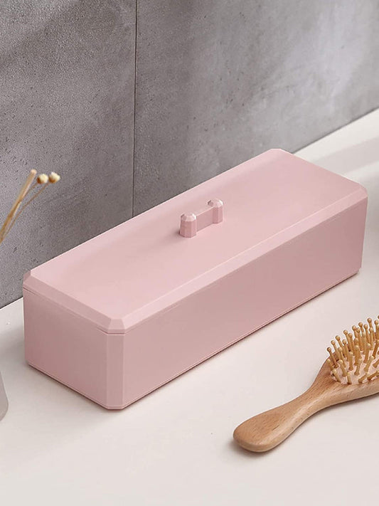 VON CASA Pink Makeup Organizer Container With Lid - 26X8.5X7cm