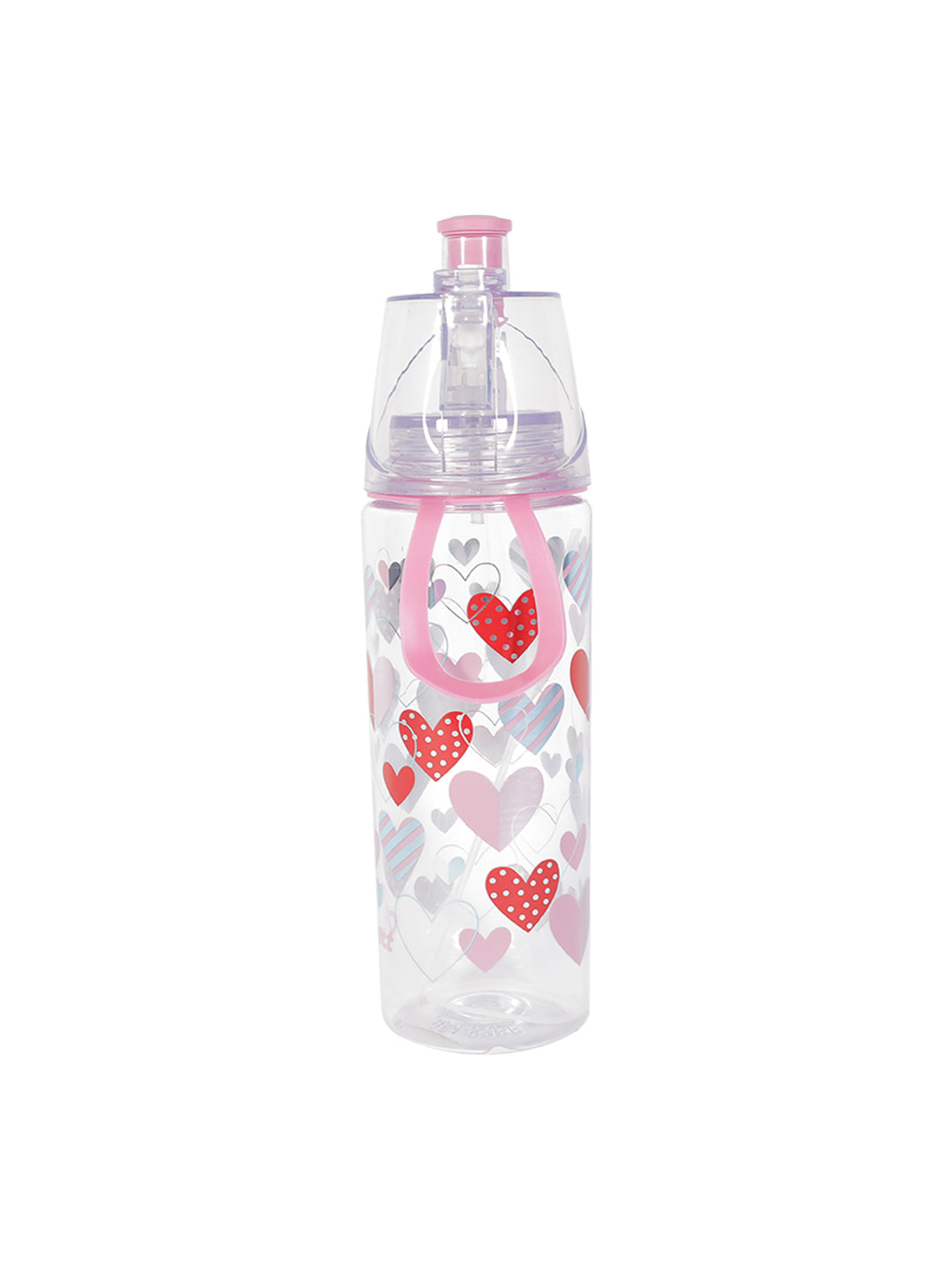 VON CASA Transparent Plastic Water Bottles - Pink, 500Ml