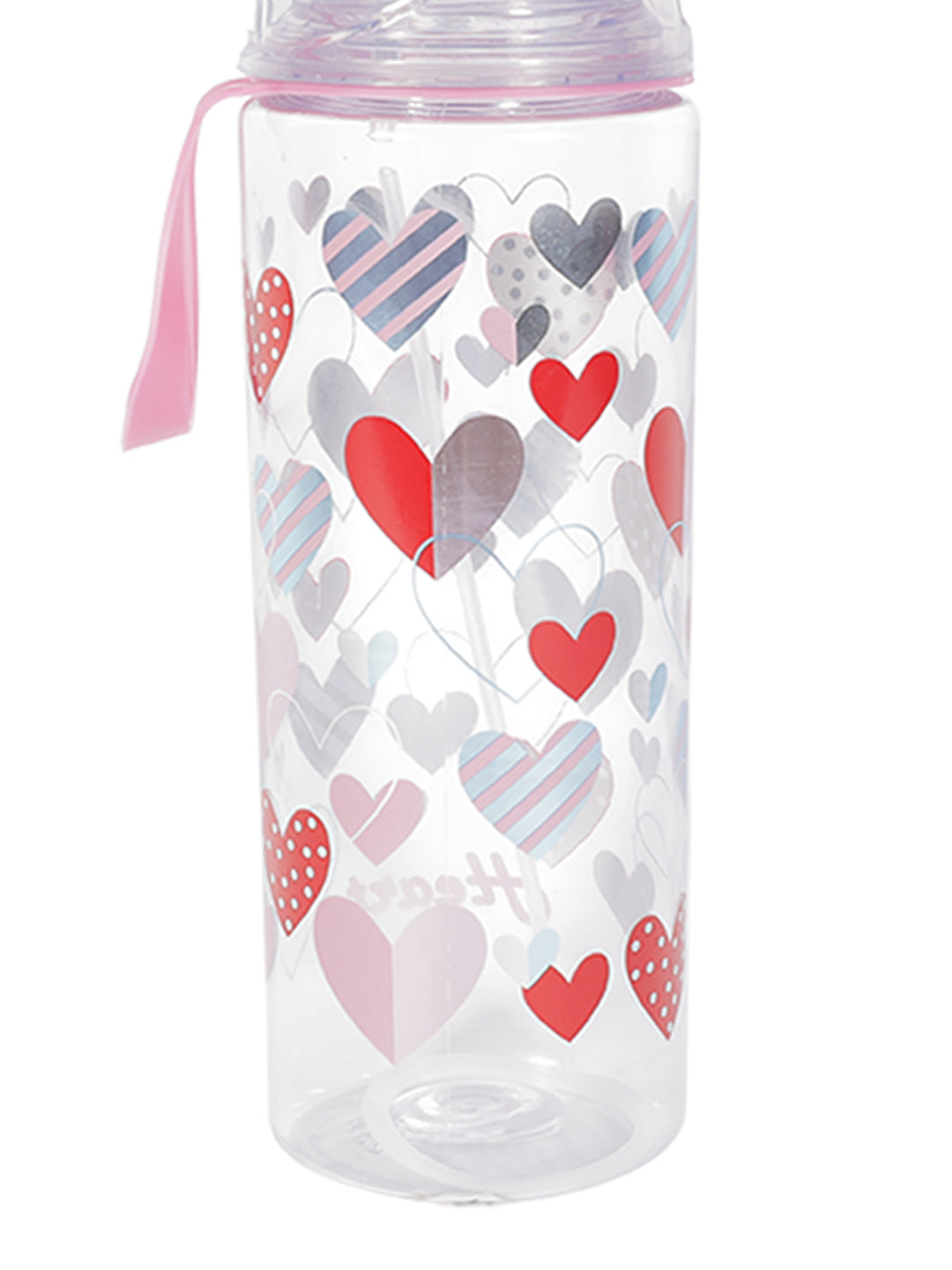 VON CASA Transparent Plastic Water Bottles - Pink, 500Ml