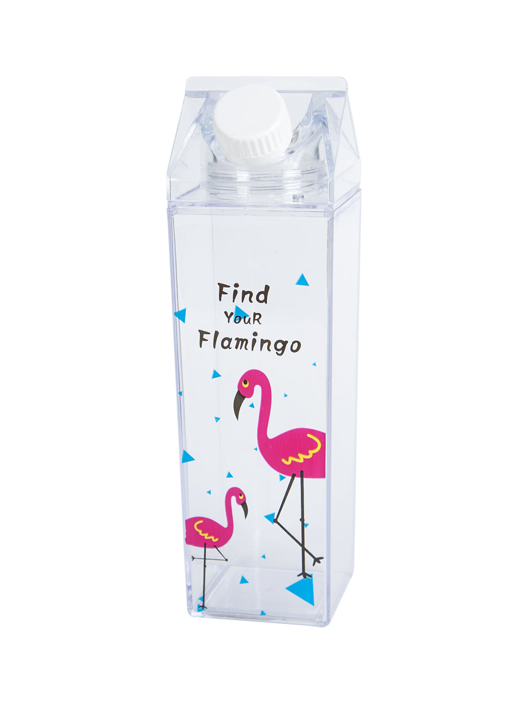 VON CASA "Find Your Flamingo" Plastic Juice Bottles - 500Ml, Transparent