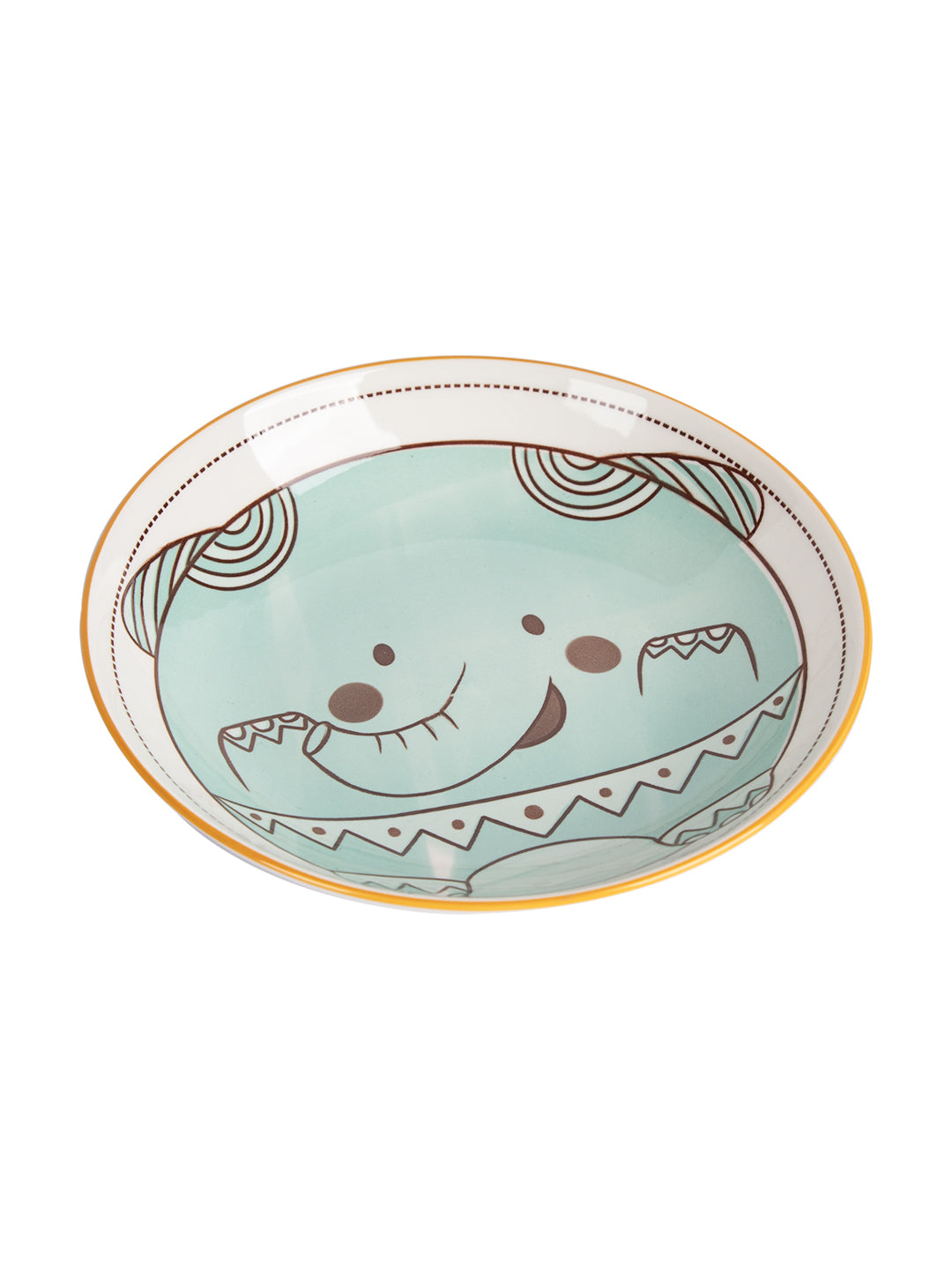 VON CASA Ceramic Kid Plate - Yellow, 600Ml