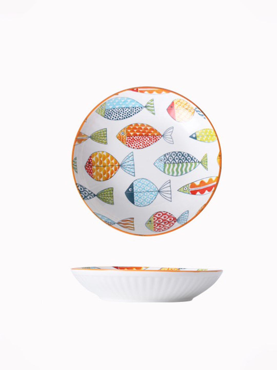 VON CASA Round Ceramic Serving Bowl - Multicolor