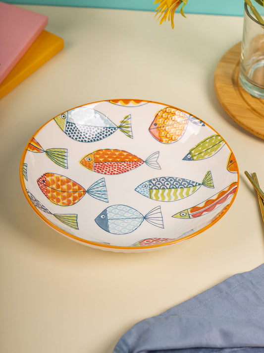 VON CASA Round Ceramic Dinner Plates - Multicolorcolor