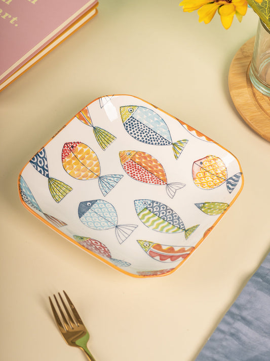VON CASA Round Ceramic Dinner Plates - Multicolor