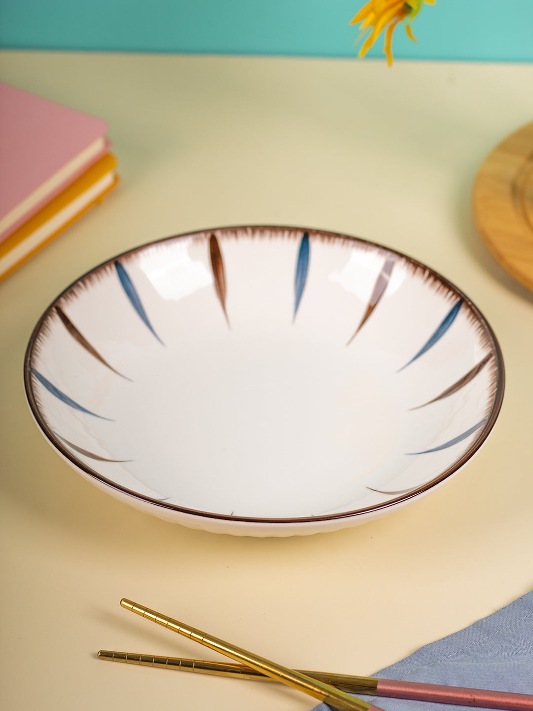 VON CASA Round Ceramic Dinner Plates - Off White