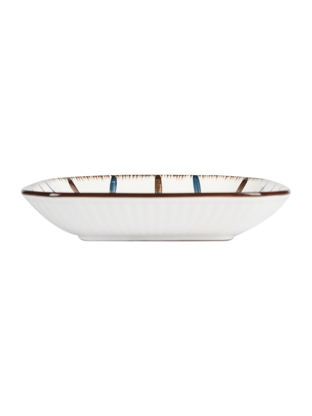 VON CASA Round Serveware Ceramic Dinner Plates - Off White