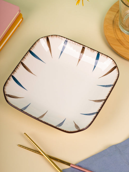 VON CASA Round Serveware Ceramic Dinner Plates - Off White