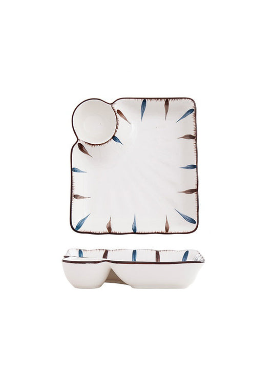 VON CASA Ceramic Serveware Dish Plates - Off White
