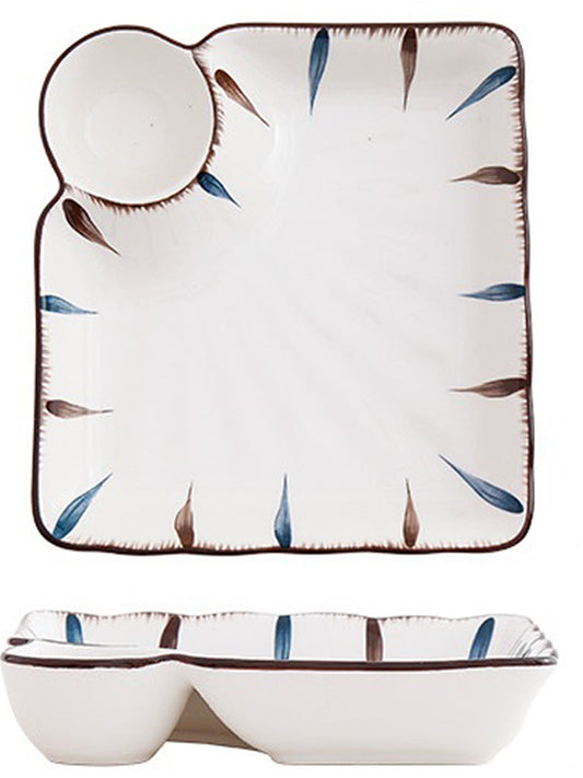VON CASA Ceramic Serveware Dish Plates - Off White