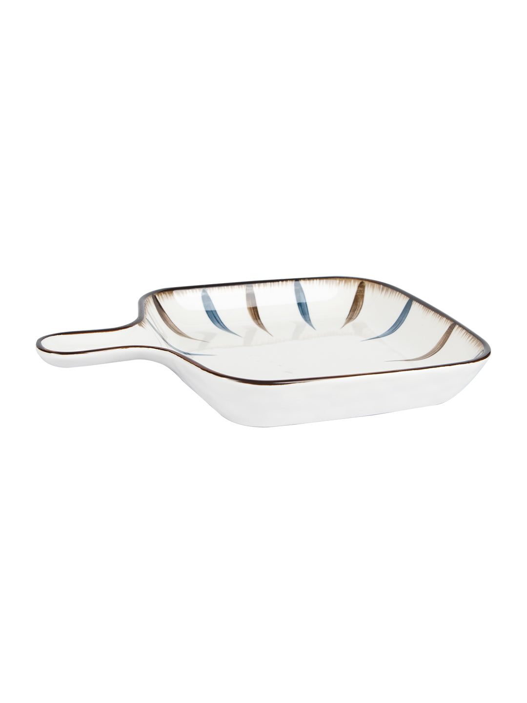 VON CASA Round Ceramic Serveware Dish Plates - Off White