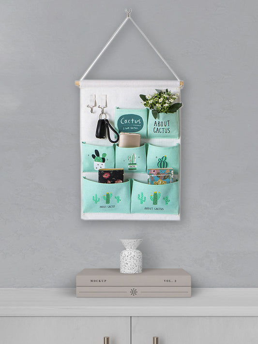 VON CASA Rectangular Canvas Wall Organizer - Green