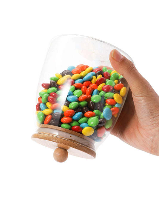 VON CASA Transparent Canister Jar With Lid - Glass, Transparent 
