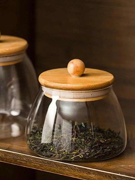 VON CASA Transparent Canister Jar With Lid - Transparent 