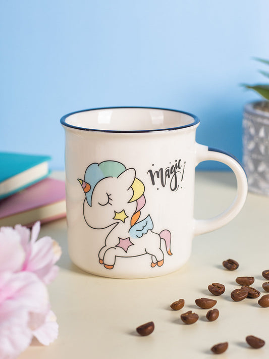 VON CASA 350Ml Kids "magic" Unicorn Mug - White