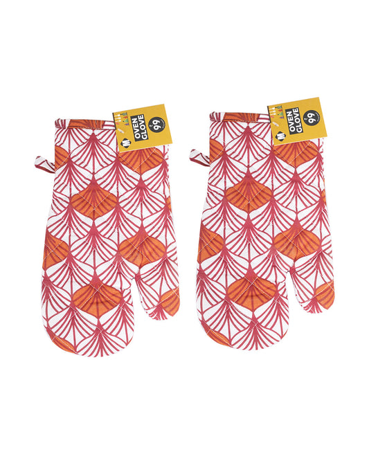 VON CASA Symmetrical Design Printed Cotton Oven Gloves ( 1 Pair )