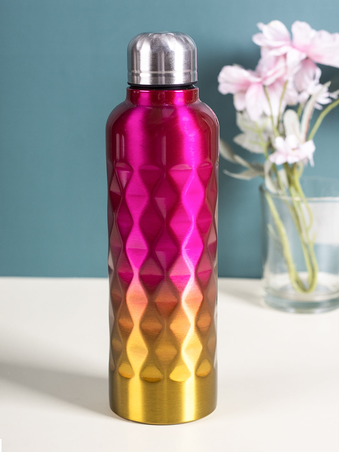 VON CASA 750Ml Gradient Color Stainless Steel Water Bottles - Pink