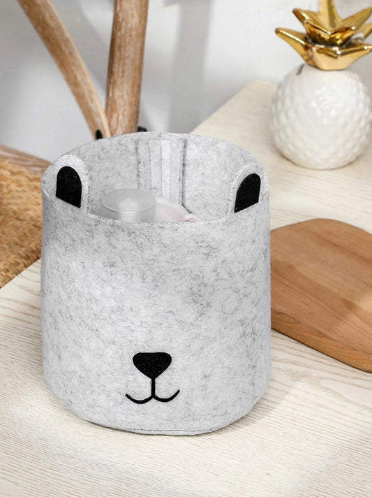 VON CASA Cylindrical Felt Organizer Basket - 27 Litre, Off White