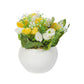VON CASA Round Plastic Yellow Flower With Pot