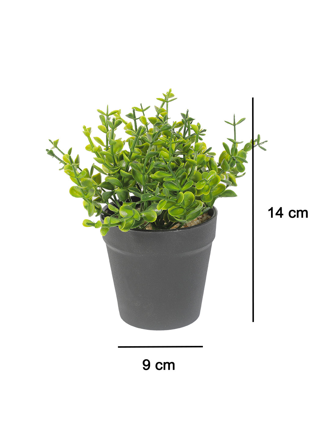VON CASA Artificial Green Flower Potted Plant - Black Pot