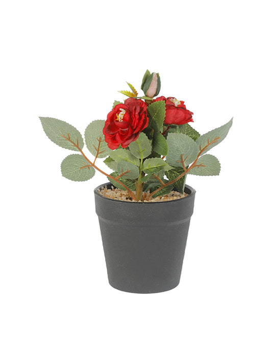 VON CASA Realistic Artificial Bonsai Fake Rose Flower Plant Pot