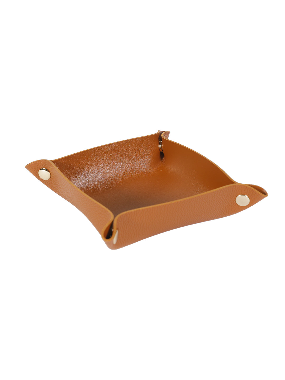 VON CASA Leather Desktop Storage Tray - Brown