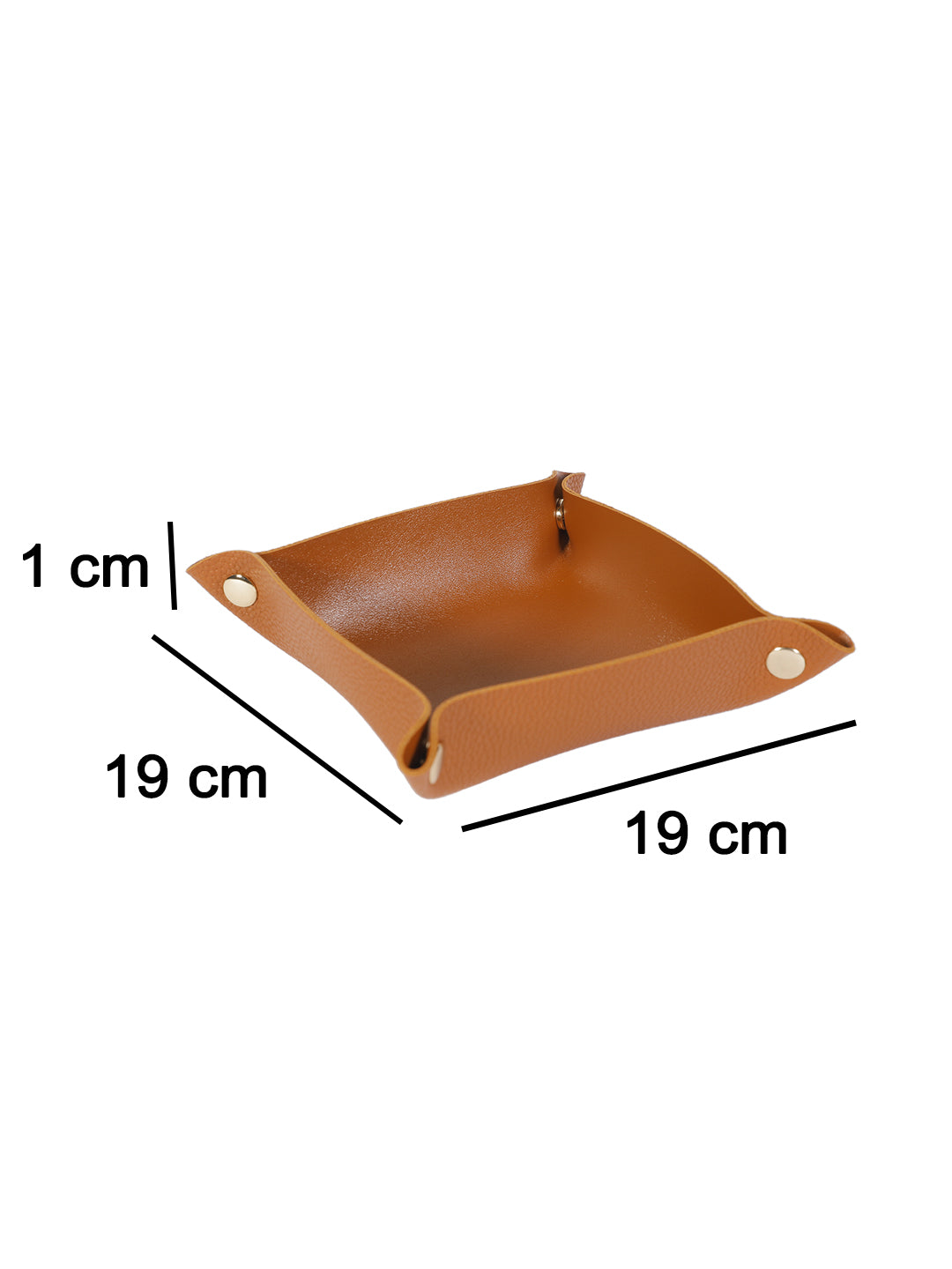 VON CASA Leather Desktop Storage Tray - Brown