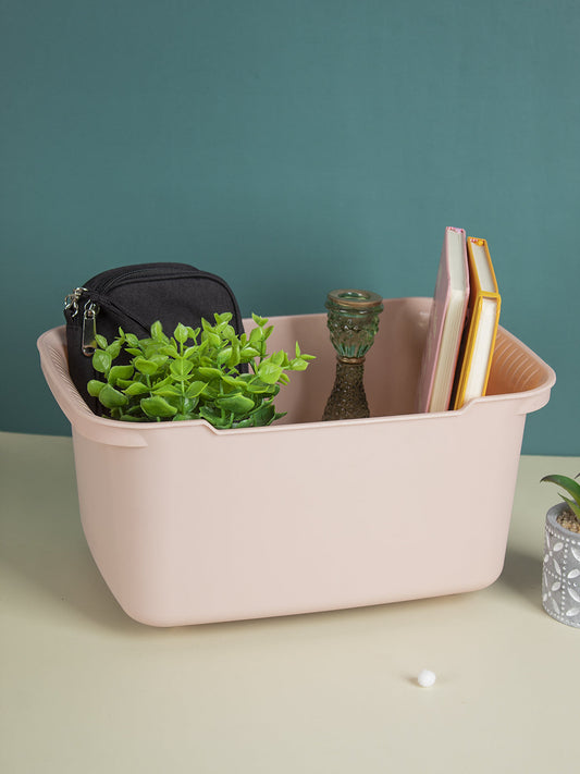 VON CASA Multicolorpurpose Portable Storage Basket - Pink