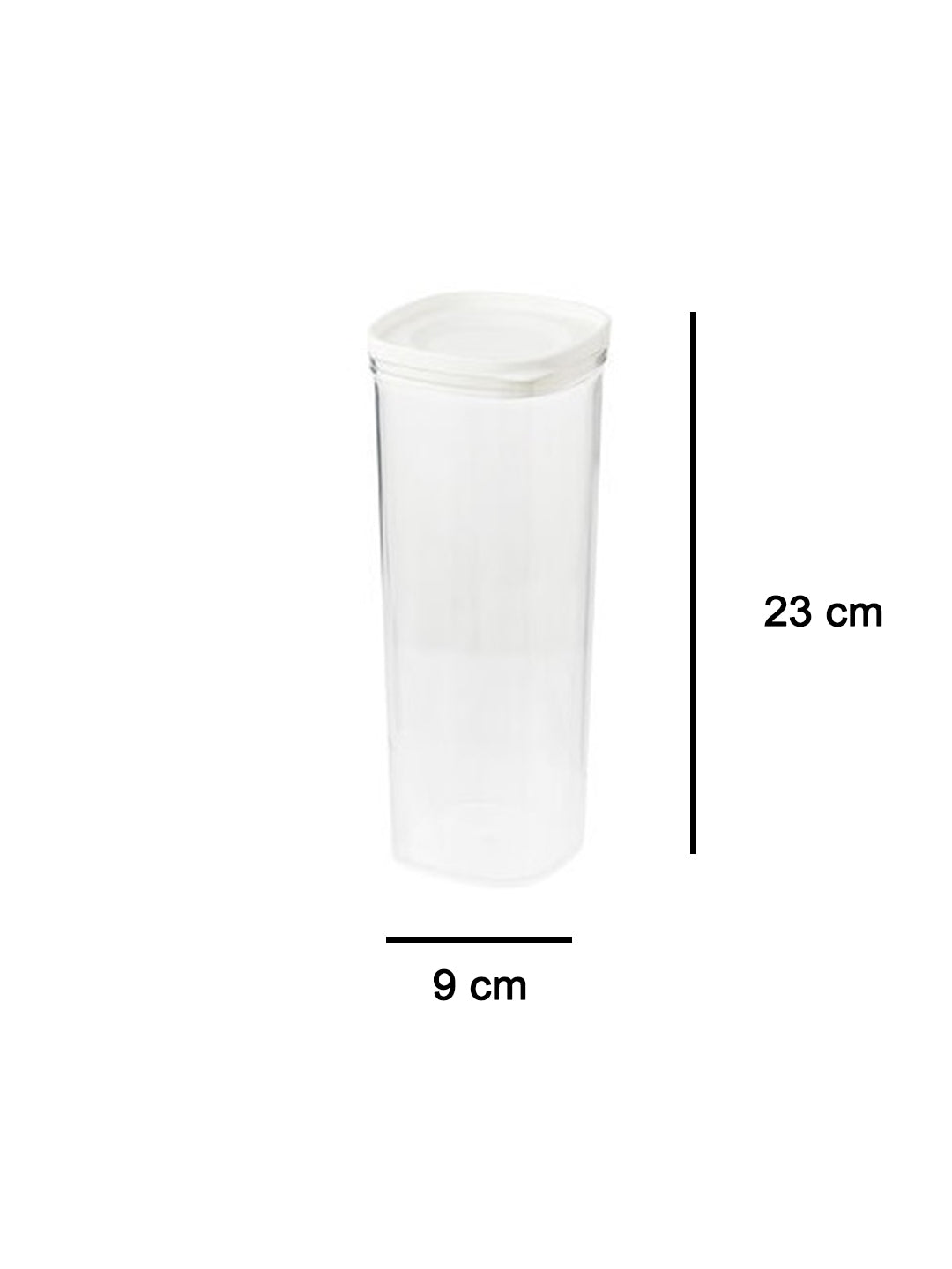 VON CASA Kitchen Cabinet Tall Airtight Plastic Containers - White, Transparent