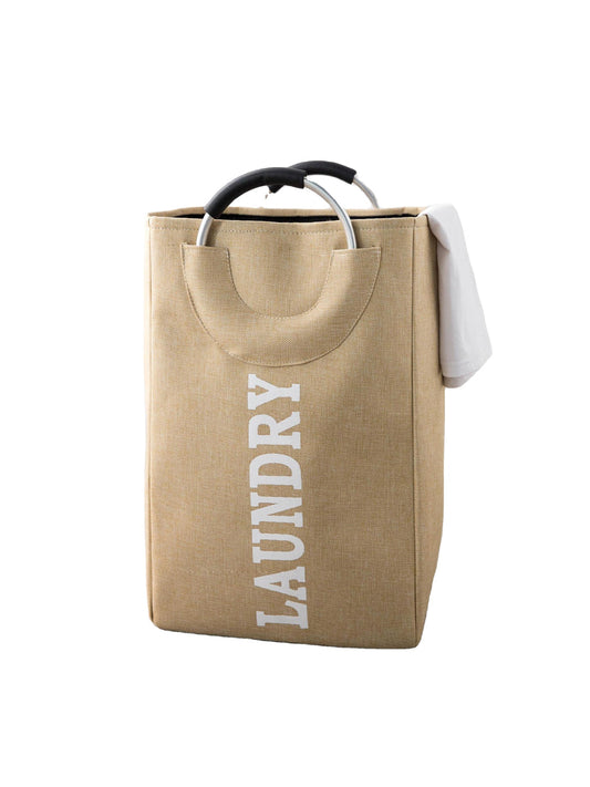 VON CASA Large Canvas Laundry Basket With Handle - 50 Litre - Beige