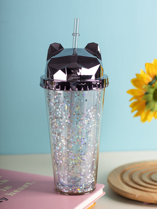 VON CASA 380Ml Black Cat Ear Travel Sipper With Straw