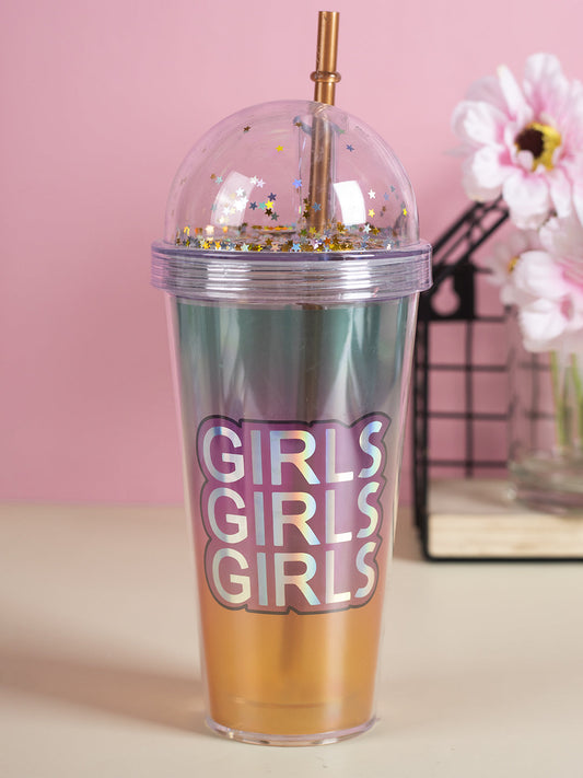 VON CASA 380Ml Tumbler With Straw And Lid - Plastic