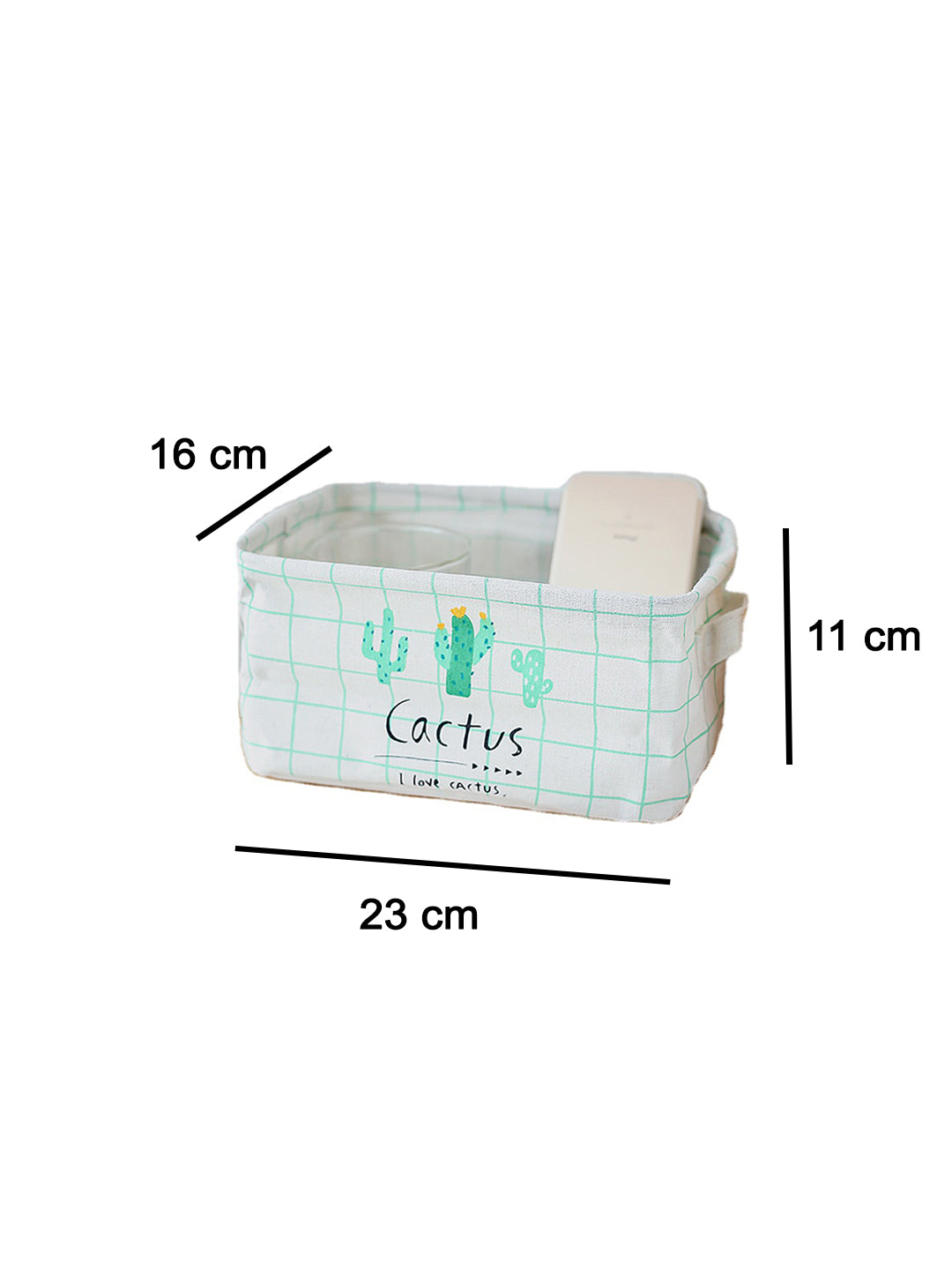 VON CASA Canvas Fabric Storage Bin With Handles - White