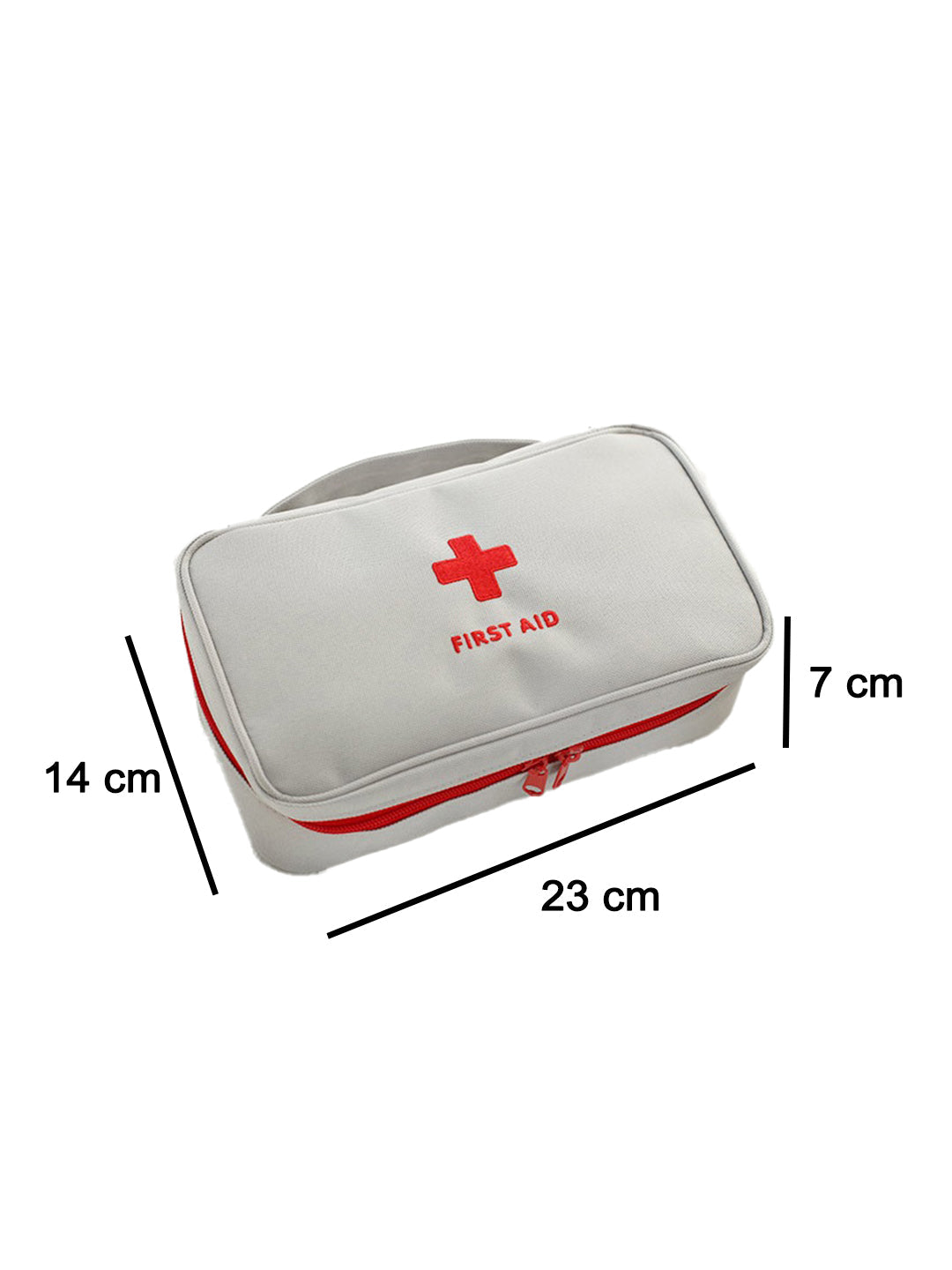VON CASA Rectangular Polyester First Aid Box - Light Grey