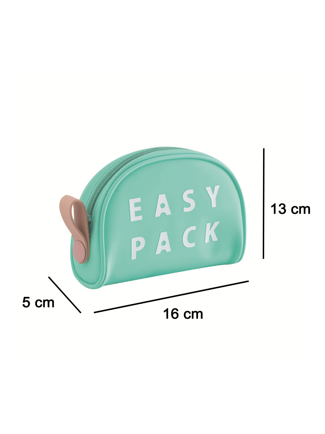 VON CASA D Shaped Plastic Travel Pouch - Sea Green