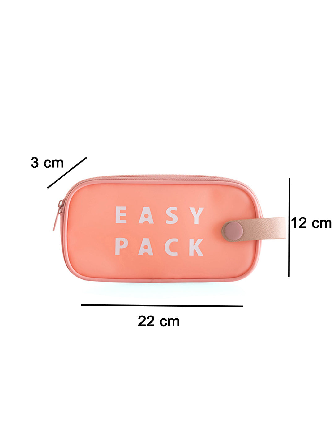 VON CASA Rectangular Plastic Travel Pouch - Peach