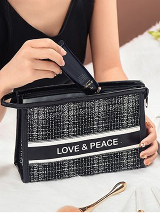 VON CASA Trapezoid Black Multicolorpurpose Travel Pouch - 23X7.2X15.2Cm 