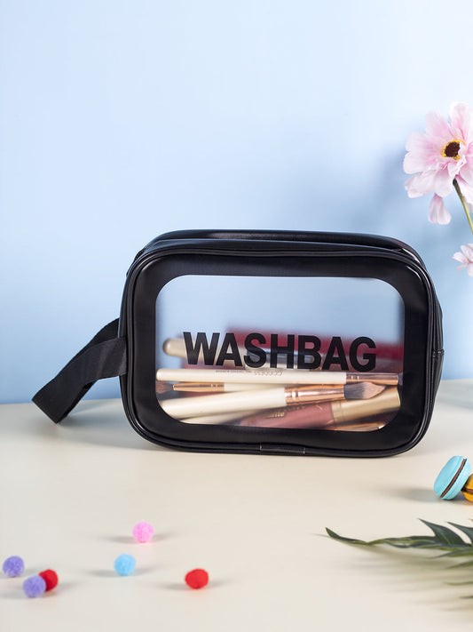 VON CASA Portable Zipper Travel Toiletry Bag - Black 