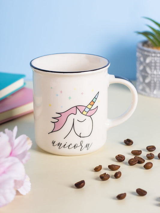 VON CASA 350Ml Kids "Unicorn" Mug - White