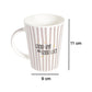 VON CASA 300Ml Ceramic Straight Lines Coffee Mug - White